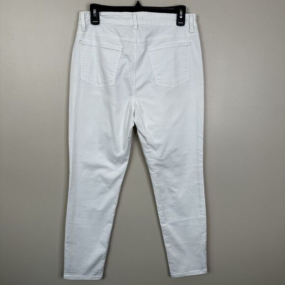 Eileen Fisher Jeans Womens 8 White Organic Cotton Stretch Denim Skinny Ankle - Picture 6 of 10